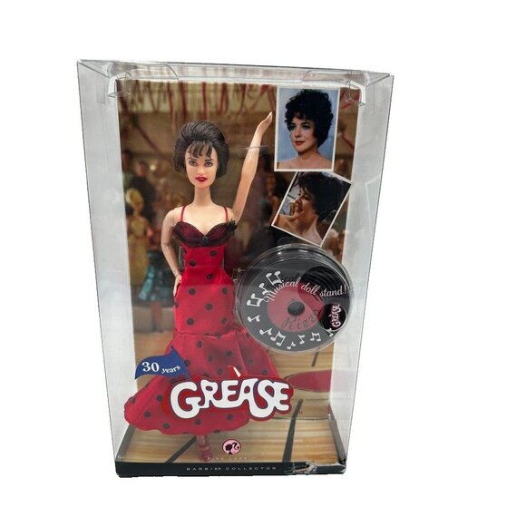 2008 30 Years Grease Rizzo Red Dress Barbie Doll w/Stand NRFB NIB Pink Label 2008 30 Years Grease Rizzo Red Dress Barbie Doll w/Stand NRFB NIB Pink Label